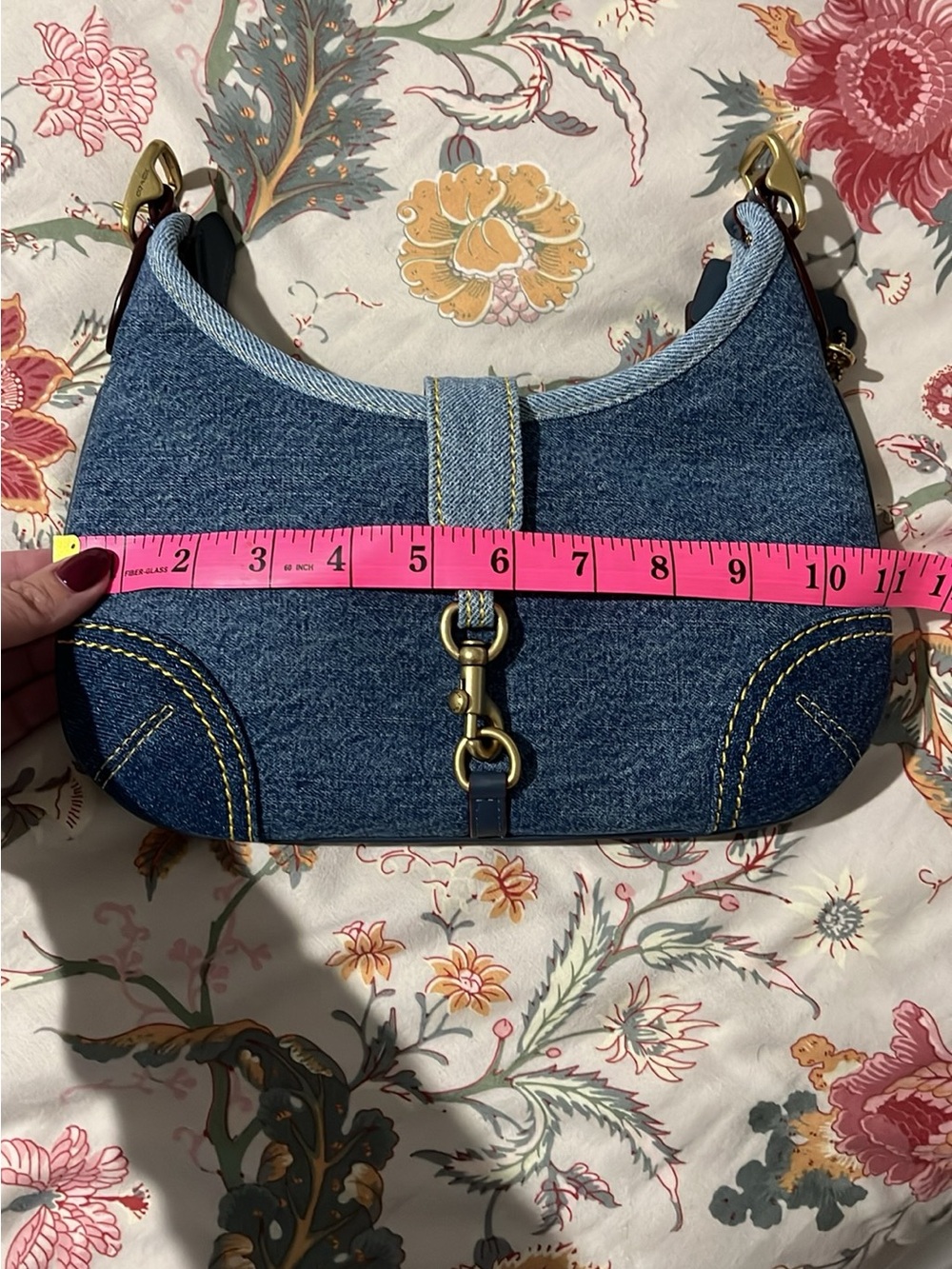 Coach Denim Hamptons Hobo Shoulder Bag with Brass Hardware - Picture 6 of 7